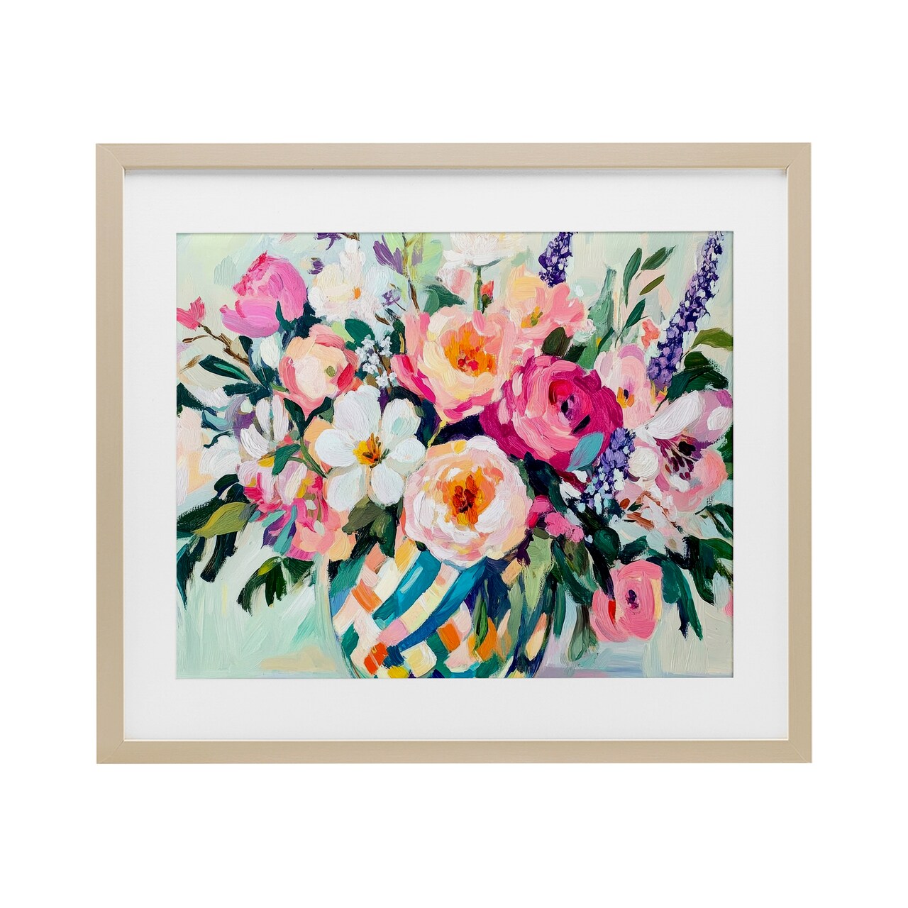 Stupell Industries Colorful Bouquet in Spring Vase Framed Print Under Glass, design by Petal Prints Design